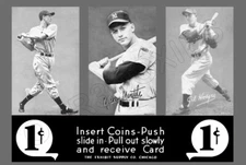 Baseball Exhibit Cards Store Counter Standup Sign Reprint Mantle Hodges Vernon