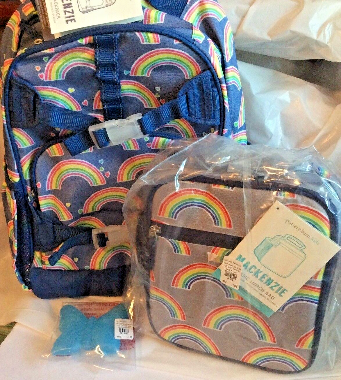 PONY Zaino scuola ceramica fienile Disney arcobaleno + LUNCH BOX festa set borsa viaggio.