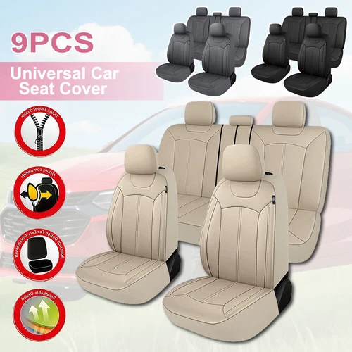 For Mercedes-Benz Car Seat Cover 5-Seat Front Rear with zipper Leather Cushion