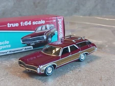 AW AUTO WORLD 1/64, 1969 Chevrolet Kingswood Estate Wagon, Dark Garnet Red, MIB!