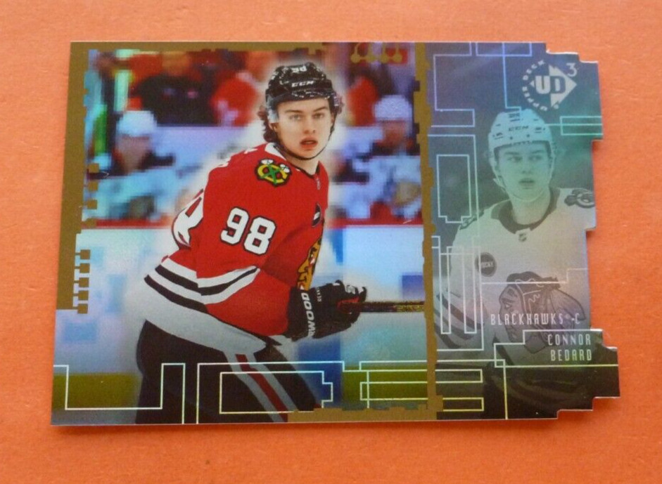 Connor Bedard RC, 2023-24 Upper Deck Extended, UD3-3 Die Cut, Chicago Blackhawks