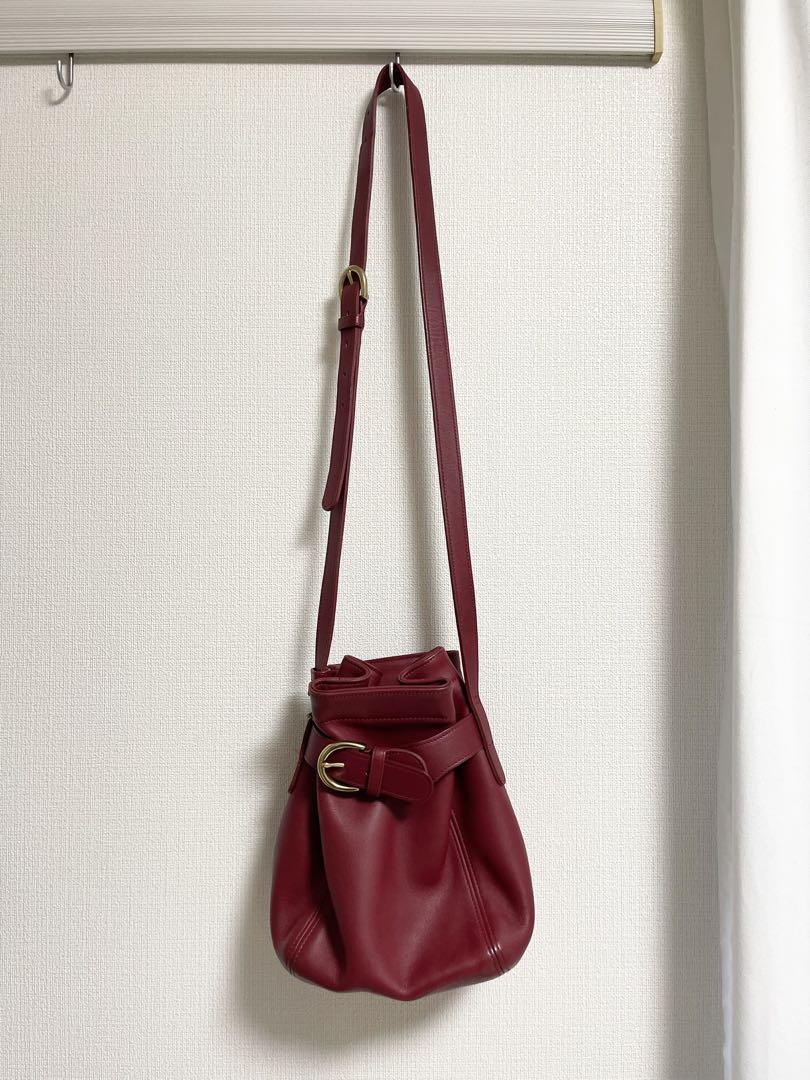 バッグ vintage coach purse shoulder red 4156 OLD COACH Shoulder Bag Drawstring Bag Mini Bag Red Model