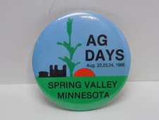 SPRING VALLEY, MN. - AG DAYS 1986 - PINBACK BUTTON