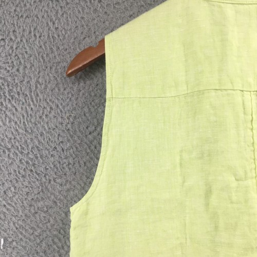 Chicos Shirt Dress Womens 0 Green Sleeveless Collared Front Pockets Button Up - Picture 12 of 19