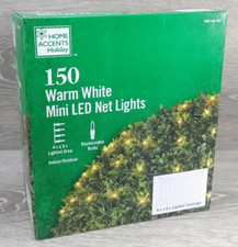 HOME ACCENTS 150 LED Net Lights 4x6ft Warm White Green Wire NEW Christmas