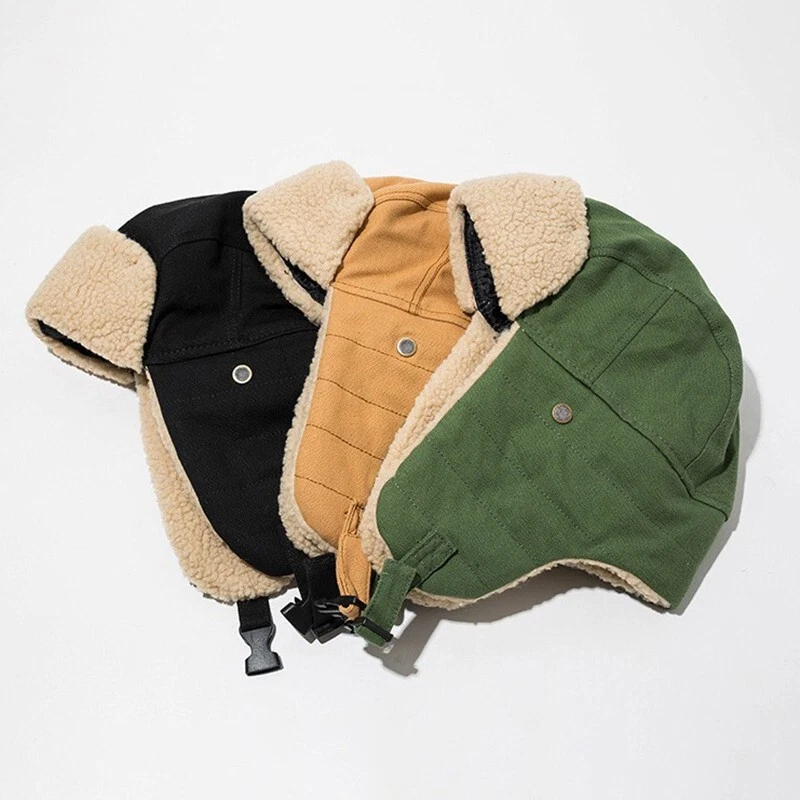 Sombrero de invierno trampero piel aviador soldado ruso Ushanka cálido con orejeras Foto 2 de 4