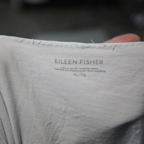 Eileen Fisher Shirt Womens XL Light Blue Gray All Organic Cotton Lux Pocket Tee - Picture 6 of 9