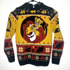 Disney Store Lion King Sweater Holiday Christmas Ugly Sweater Simba Mufasa XS