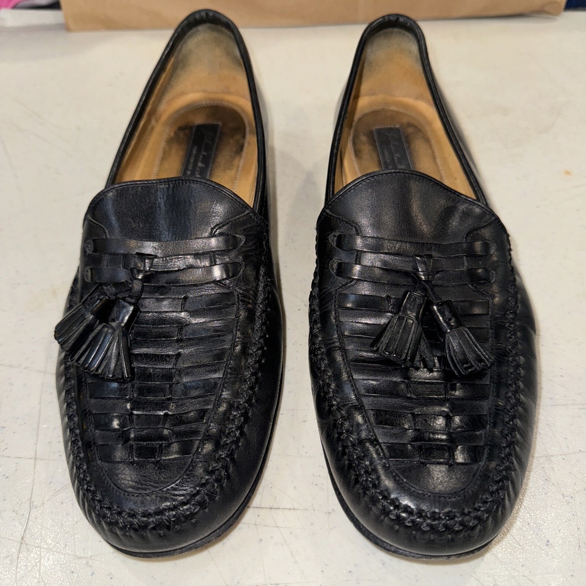 Johnston and Murphy Mens 8.5 Dress Tassel Loafers Woven  display picture 3