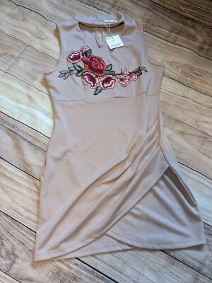available by angela fashion dress Angela Sleeveless Midi Dress Beige / S