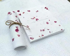 Handmade Recycled Paper with Pressed Flowers for Letters, Invitation Stationary