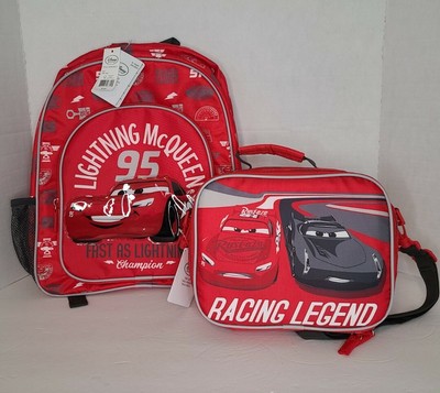 lightning mcqueen backpack and lunchbox