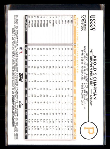 2024 Topps Update Series - #US339 Aroldis Chapman - Picture 2 of 2