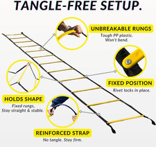 Agility Ladder 20Ft 12 Rungs Premium Tangle Free Speed Training Equipment For