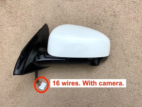 2015 Infiniti QX60 Driver Side Left Door Mirror W/ camera White 16 wires
