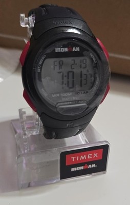 Timex Ironman Essentiel 10 Digital Watch   Black Red WR 100M Chronometer