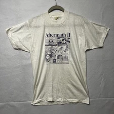 Vintage 80s Screen Stars Single Stitch White T-Shirt Piedmont HS Reunion Large