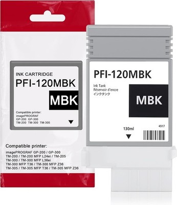 PFI-120 Black Ink 130ml Compatible for Canon imagePROGRAF TM-200 TM-300