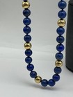 13k Yellow Gold Lapis Lazuli Vintage Beaded Necklace 98.1g — photo 5