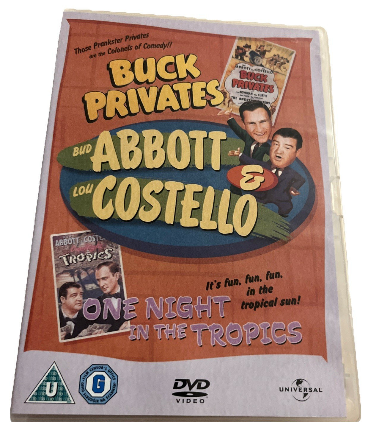 Buck Privates/One Night In The Tropics Abbott & Costello double bill DVD comedy