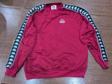 Vintage Kappa Red Crewneck Sweatshirt with Sleeve Taping, Size XL Y2K