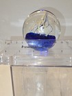 VTG Glass Paperweight Cobalt Blue Wave Controlled Bubbles 3.25” Mesmerizing EUC — photo 3