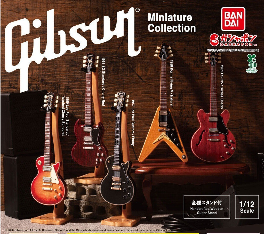 画像内容 Gibson Miniature Collection Capsule Toy Guitar Complete 5 Types