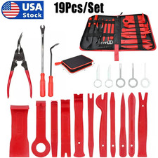 19pcs Car Trim Removal Tool Set Hand Tools Pry Bar Panel Door Interior Clip Kit