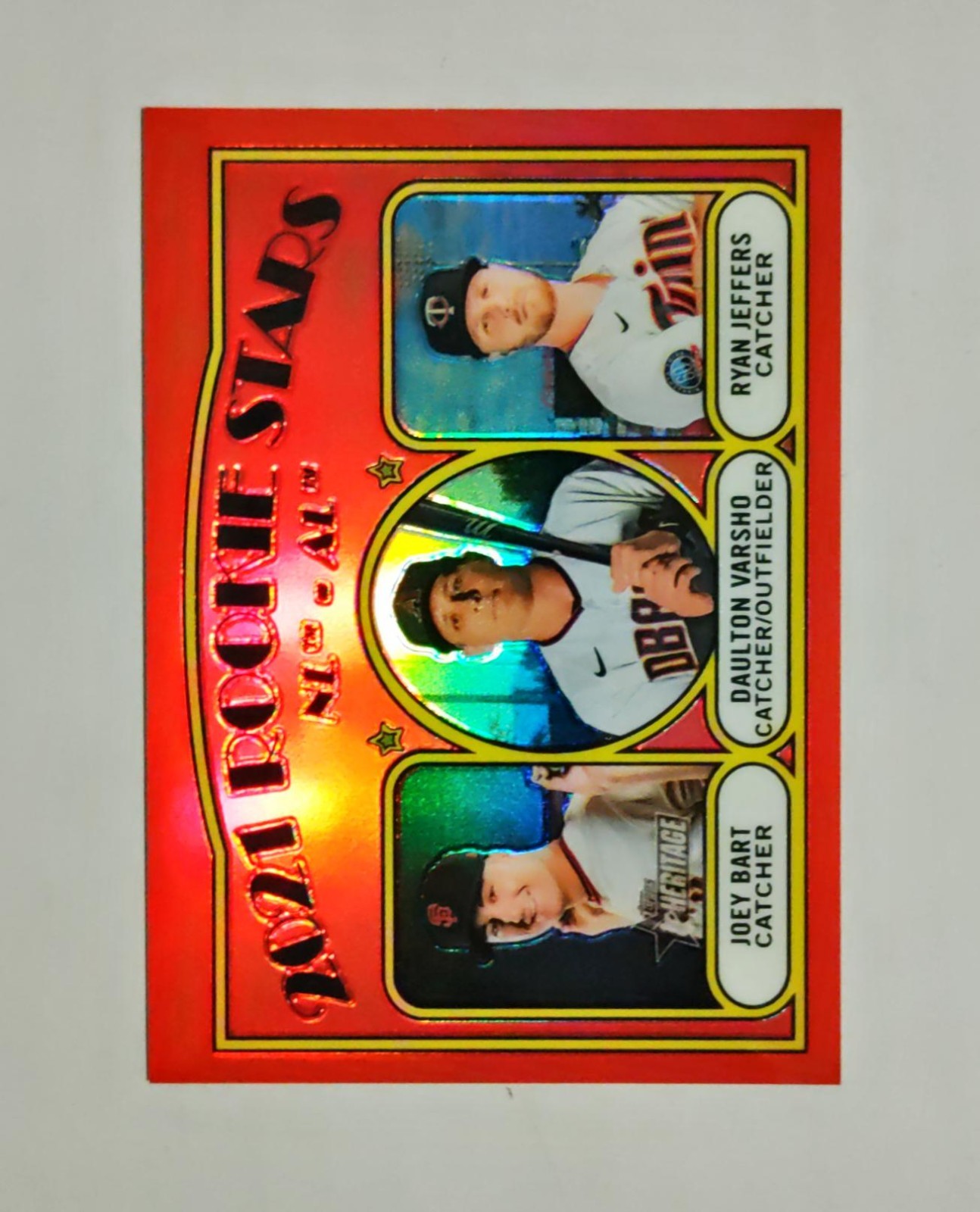 Daulton Varsho Bart 2021 Topps Heritage RC #49 Chrome RED REFRACTOR 090/372 z12