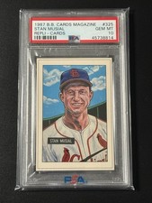 1987 BASEBALL CARDS MAGAZINE REPLI-CARDS 325 STAN MUSIAL HAND CUT PSA 10