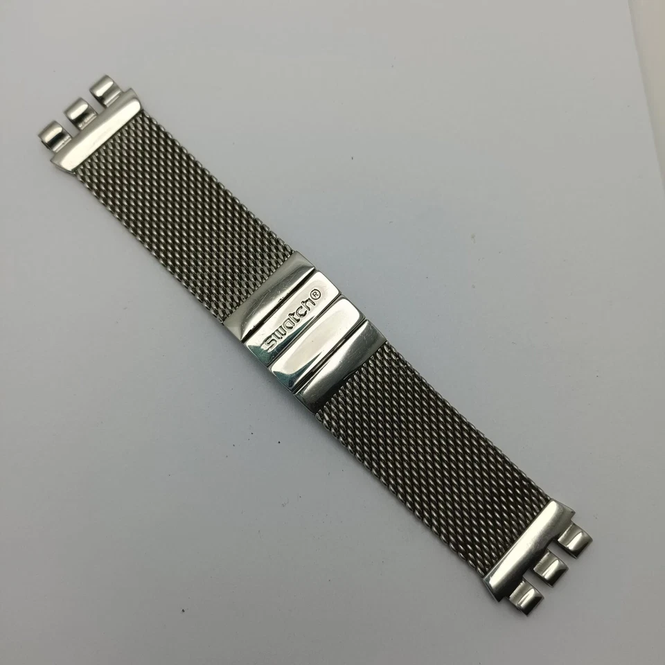 Reloj pulsera Swatch vintage de acero inoxidable de malla de 21 mm para hombre Foto 2 de 4