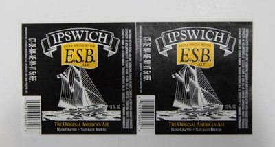 Lot of 2, Ipswich E.S.B. Ale Labels, Vintage Beer Labels