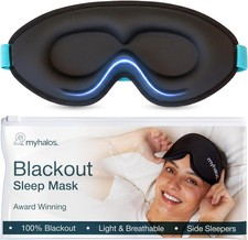 MyHalos 3D Blackout Sleep Mask Memory Foam Zero Pressure Travel