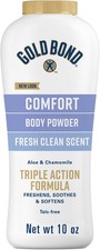Gold Bond Comfort Body Powder, 10 oz., Talc-Free, Fresh Clean Scent With Aloe