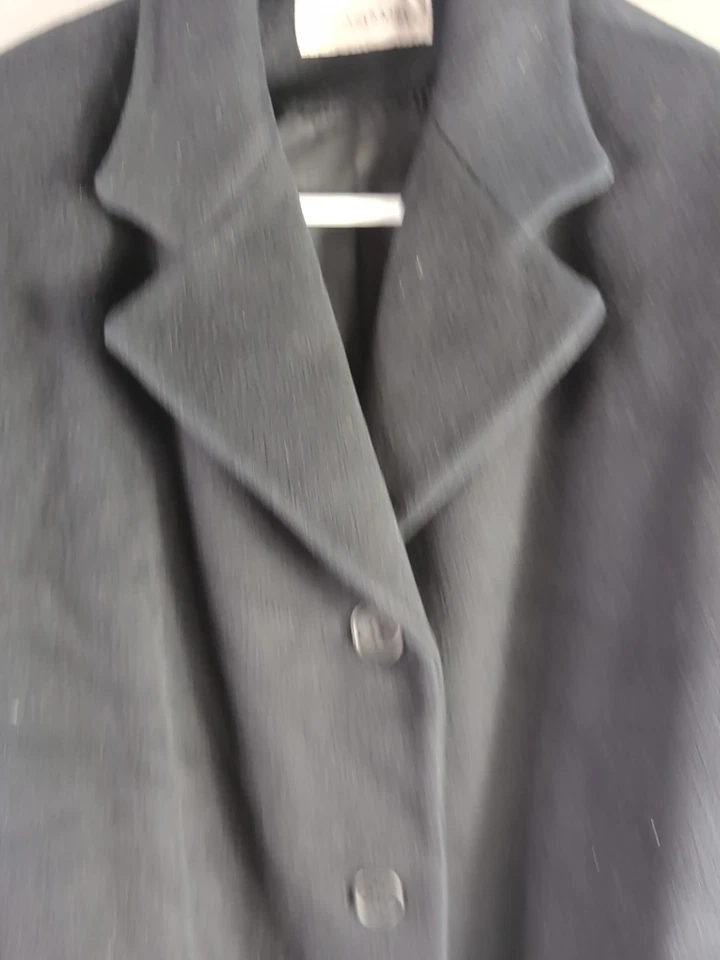 Calvin Klein Womens Size 8 Pea Coat Long Black 100% Merino Wool Classic - Image 2 of 4