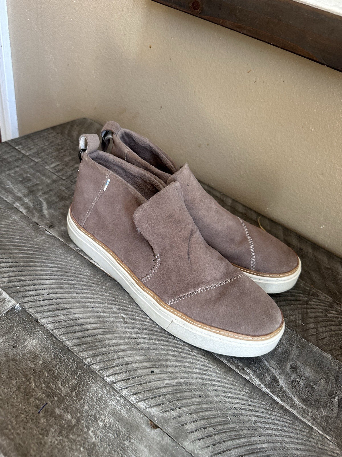 SAOLA Sneakers sportive TOMS donna beige pull tab nappa paxton pelle taglia W9