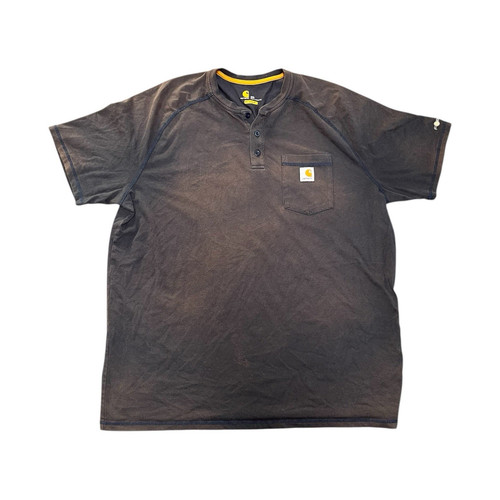 Carhartt Force Men's Henley Relaxed Fit Black Short Sleeve Work Shirt 2XL