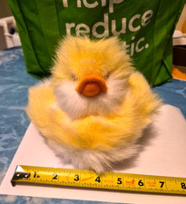 Vintage RUSS Baby Waddles Duck Soft, fuzzy, yellow white Plush Stuffed Animal