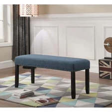 Roundhill Furniture Biony Fabric Dining Bench with Nailhead