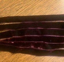 Vintage 1/2  Eggplant Color velvet Silk rayon Ribbon NOS - Eight 15  Ribbons