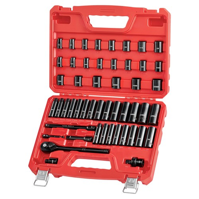 #ad 50 PC 3 8quot; Drive Impact Socket Set Standard SAE 5 16 to 3 4 In Metric 8 22 mm $37.59