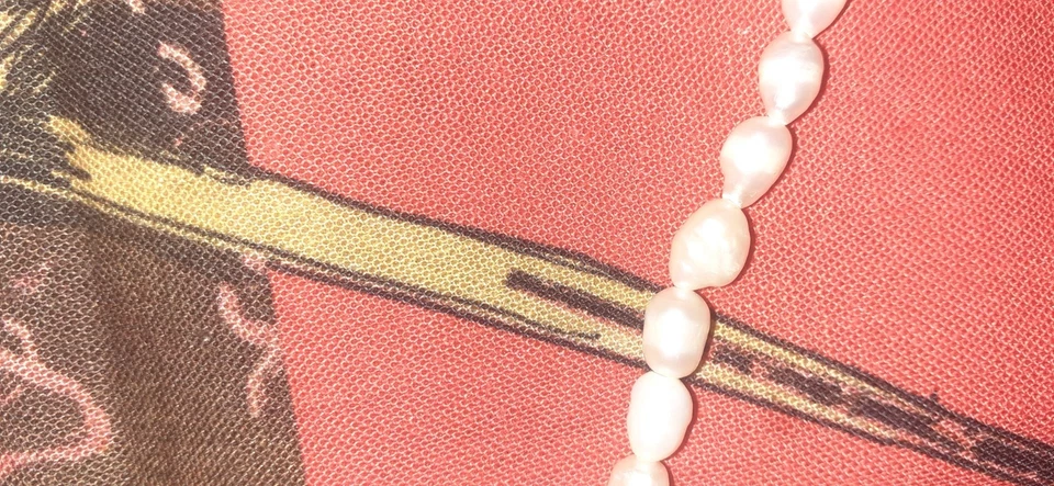 Collana perle di fiume naturali girocollo 46 cm con chiusura in argento 925 - Immagine 4 di 4