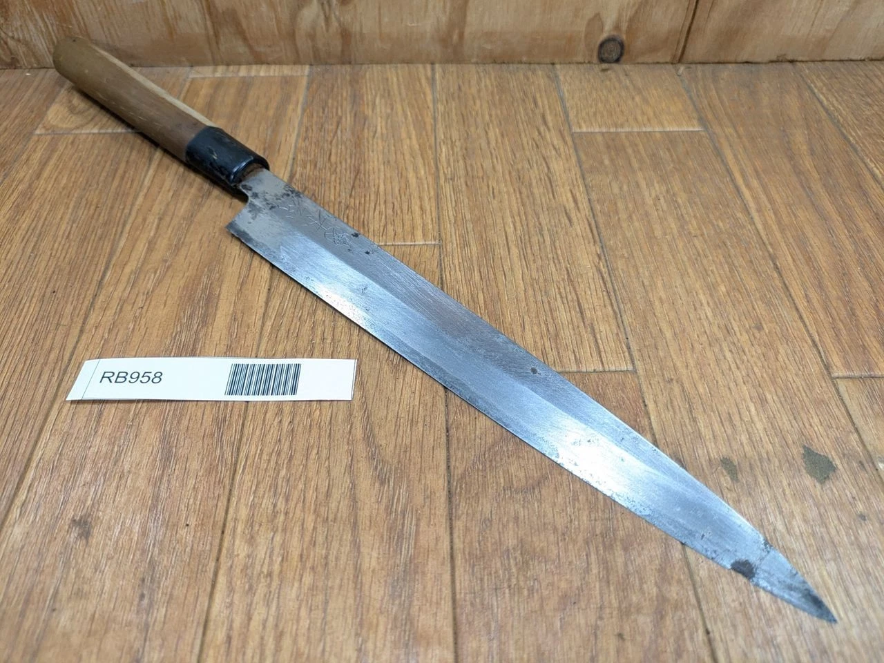DAMAGED Japanese Chef's Kitchen Knife Yanagiba Vintage KIYA Japan 228/378 RB958