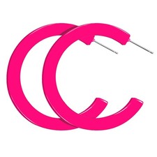 80s Neon Earrings - Colorful Round Hoop Stud Acrylic Retro Geometric Dangle Earr