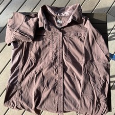 REI Co-op Shirt Womens Large Brown Long Sleeve Hiking Travel Trail Outdoor