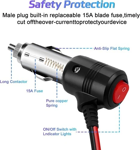 Universal Car Cigarette Lighter Adapter with Switch 2-Socket 12V/24V Splitter - Picture 3 of 9