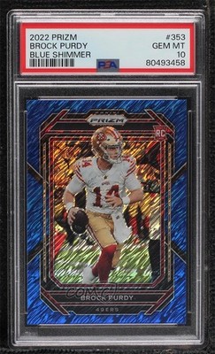 2022 Panini Prizm Rookies Blue Shimmer 23/25 Brock Purdy #353 Rookie RC 1b0