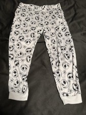 Disney Jack Skellington Pajama Pants L 12-14 Soft Silver Nightmare NBC