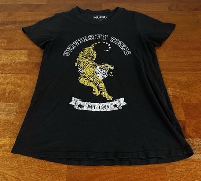show me your mumu university tiger t shirt Women s Size XS Black￼