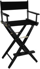 30 Inch Director Camp Chair Black Frame Canvas